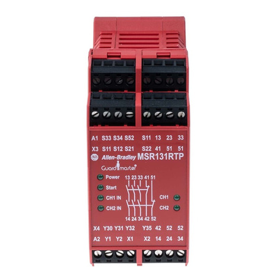 Rockwell Automation Dual-Channel Light Beam/Curtain, Safety Mat/Edge Safety Relay, 24V ac/dc, 3 Safety Contacts