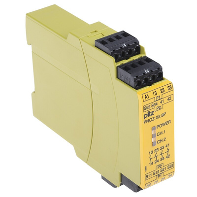 Pilz Single/Dual-Channel Safety Switch/Interlock Safety Relay, 24 → 240V ac/dc, 3 Safety Contacts