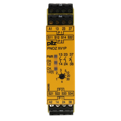 Pilz Single/Dual-Channel Safety Switch/Interlock Safety Relay, 24V dc, 2 Safety Contacts
