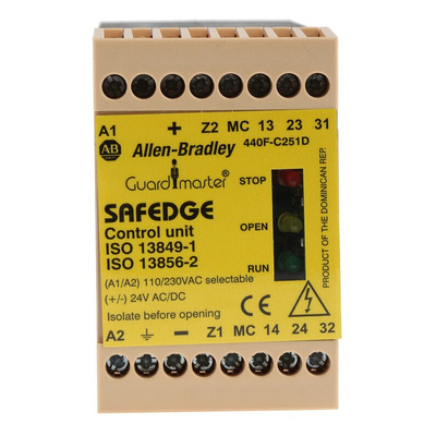 Rockwell Automation Dual-Channel Safety Mat/Edge Safety Relay, 24 V dc, 110 → 230V ac, 2 Safety Contacts