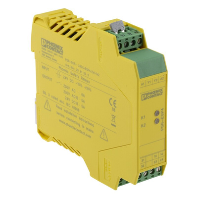 Phoenix Contact Single-Channel Emergency Stop, Safety Switch/Interlock Safety Relay, 24V dc, 3 Safety Contacts