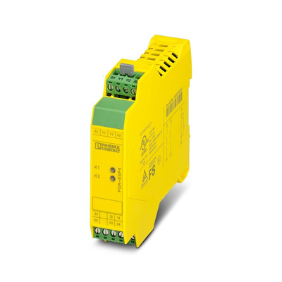 Phoenix Contact Single-Channel Emergency Stop, Safety Switch/Interlock Safety Relay, 24V dc, 3 Safety Contacts