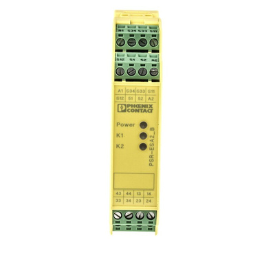 Phoenix Contact Single-Channel Emergency Stop, Safety Switch/Interlock Safety Relay, 24V ac/dc, 4 Safety Contacts