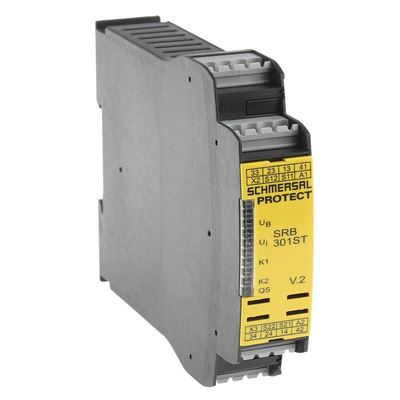 Schmersal Single/Dual-Channel Light Beam/Curtain, Safety Mat/Edge, Safety Switch/Interlock Safety Relay, 24V ac/dc, 3