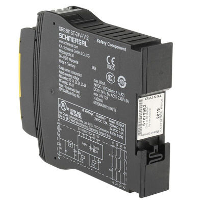 Schmersal Single/Dual-Channel Light Beam/Curtain, Safety Mat/Edge, Safety Switch/Interlock Safety Relay, 24V ac/dc, 3