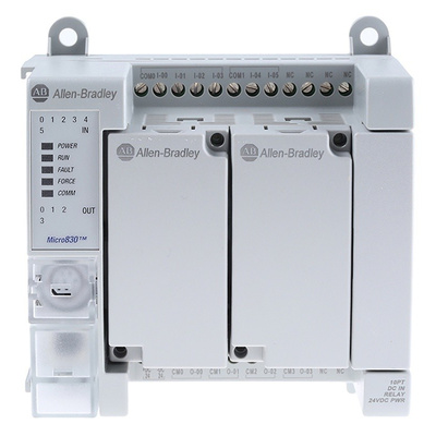Allen Bradley Micro830 PLC CPU - 6 Inputs, 4 Outputs, ModBus Networking, Operating Panel Interface