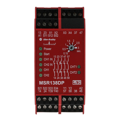 Rockwell Automation Light Beam/Curtain, Safety Switch/Interlock Safety Relay, 24V ac/dc, 2 Safety Contacts