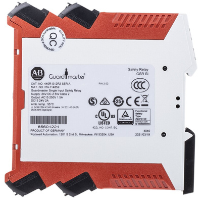 Rockwell Automation Dual-Channel Light Beam/Curtain, Safety Mat/Edge, Safety Switch/Interlock Safety Relay, 24V dc, 2