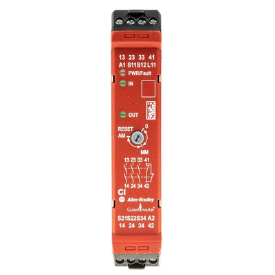 Rockwell Automation Dual-Channel Light Beam/Curtain, Safety Mat/Edge, Safety Switch/Interlock Safety Relay, 24V dc, 3