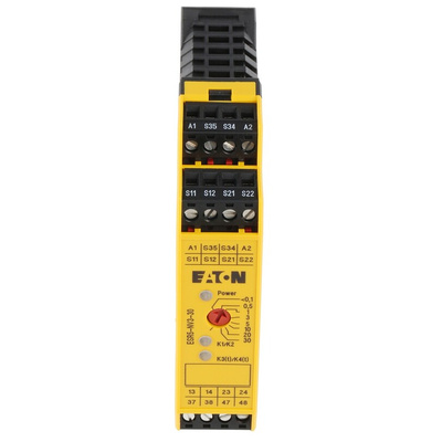Eaton Dual-Channel Emergency Stop, Safety Switch/Interlock Safety Relay, 24V, 2 Safety Contacts