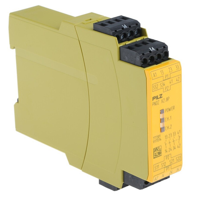 Pilz Dual-Channel Emergency Stop, Light Beam/Curtain, Safety Switch/Interlock Safety Relay, 24V ac/dc, 3 Safety Contacts