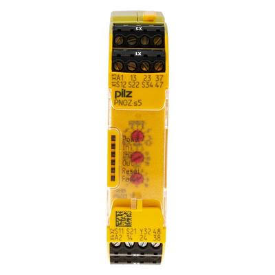 Pilz Dual-Channel Emergency Stop, Light Beam/Curtain, Safety Switch/Interlock Safety Relay, 24V dc, 2 Safety Contacts