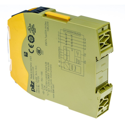 Pilz Dual-Channel Two Hand Control Safety Relay, 24V dc, 3 Safety Contacts