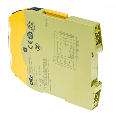 Pilz Single-Channel Emergency Stop, Safety Switch/Interlock Safety Relay, 24V dc, 2 Safety Contacts