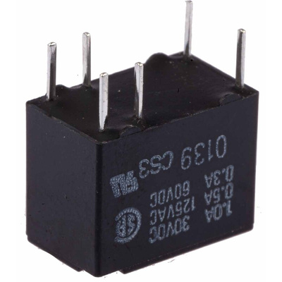 Omron PCB Mount Signal Relay, 5V dc Coil, 2A Switching Current, SPDT