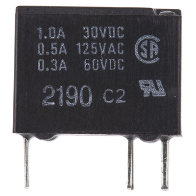 Omron PCB Mount Signal Relay, 12V dc Coil, 2A Switching Current, SPDT