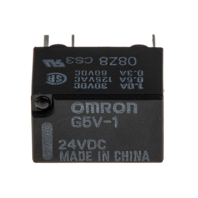 Omron PCB Mount Signal Relay, 24V dc Coil, 2A Switching Current, DPDT