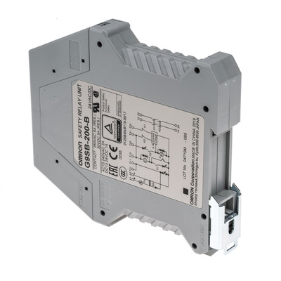 Omron Dual-Channel Emergency Stop Safety Relay, 24V ac/dc, 2 Safety Contacts