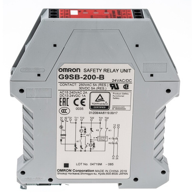Omron Dual-Channel Emergency Stop Safety Relay, 24V ac/dc, 2 Safety Contacts