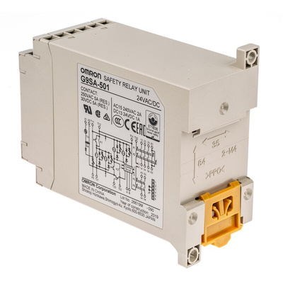Omron Single/Dual-Channel Emergency Stop Safety Relay, 24V ac/dc, 5 Safety Contacts