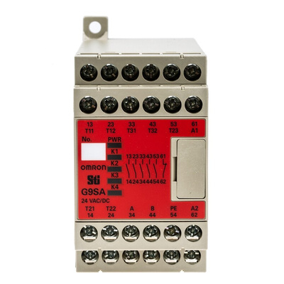Omron Single/Dual-Channel Emergency Stop Safety Relay, 24V ac/dc, 5 Safety Contacts