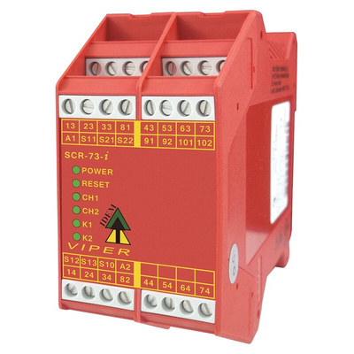 IDEM Dual-Channel Emergency Stop, Safety Switch/Interlock Safety Relay, 24V ac/dc, 7 Safety Contacts