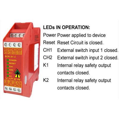 IDEM Dual-Channel Emergency Stop, Safety Switch/Interlock Safety Relay, 24V ac/dc, 3 Safety Contacts