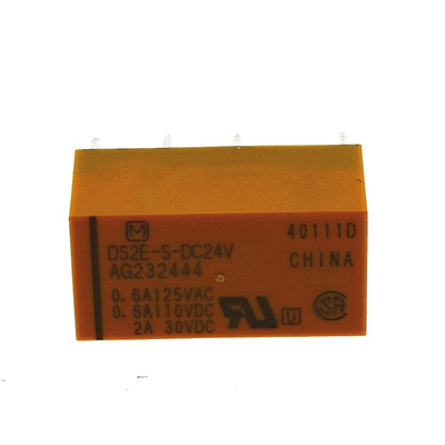 Panasonic PCB Mount Signal Relay, 24V dc Coil, 3A Switching Current, DPDT