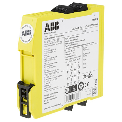 ABB Jokab Dual-Channel Safety Switch Safety Relay, 24V dc, 4 Safety Contacts