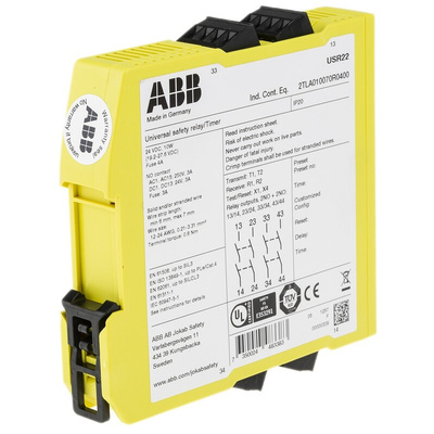ABB Jokab Dual-Channel Safety Switch Safety Relay, 24V dc, 4 Safety Contacts