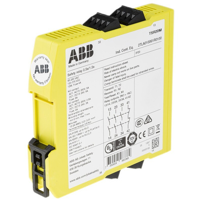 ABB Jokab Dual-Channel Safety Switch Safety Relay, 265 V ac, 375V dc, 4 Safety Contacts