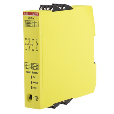 ABB Jokab Dual-Channel Safety Switch Safety Relay, 24V dc, 4 Safety Contacts