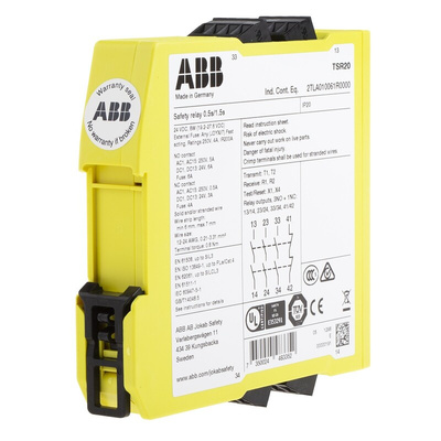 ABB Jokab Dual-Channel Safety Switch Safety Relay, 24V dc, 4 Safety Contacts