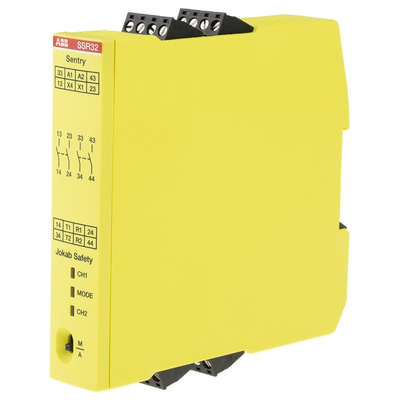 ABB Jokab Dual-Channel Safety Switch Safety Relay, 24V dc, 4 Safety Contacts