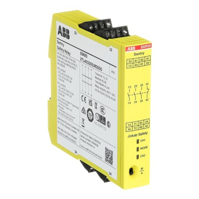 ABB Jokab Safety Switch Safety Relay, 265 V ac, 375V dc, 4 Safety Contacts