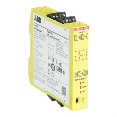 ABB Jokab Dual-Channel Safety Switch Safety Relay, 265 V ac, 375V dc, 4 Safety Contacts