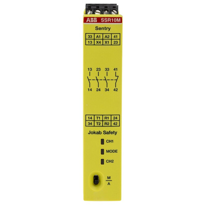 ABB Jokab Dual-Channel Safety Switch Safety Relay, 265 V ac, 375V dc, 4 Safety Contacts