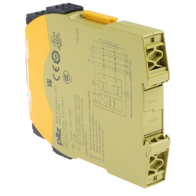 Pilz Dual-Channel Safety Switch Safety Relay, 24V dc, 3 Safety Contacts