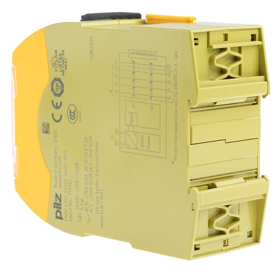 Pilz Dual-Channel Safety Switch Safety Relay, 24V dc, 4 Safety Contacts