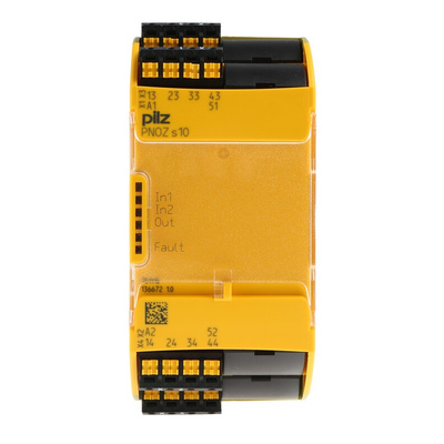 Pilz Dual-Channel Safety Switch Safety Relay, 24V dc, 4 Safety Contacts