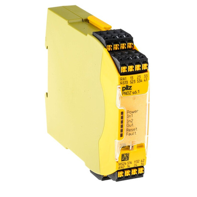 Pilz Dual-Channel Safety Switch Safety Relay, 24V dc, 3 Safety Contacts