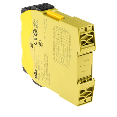 Pilz Dual-Channel Safety Switch Safety Relay, 24V dc, 3 Safety Contacts