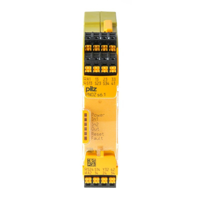 Pilz Dual-Channel Safety Switch Safety Relay, 24V dc, 3 Safety Contacts