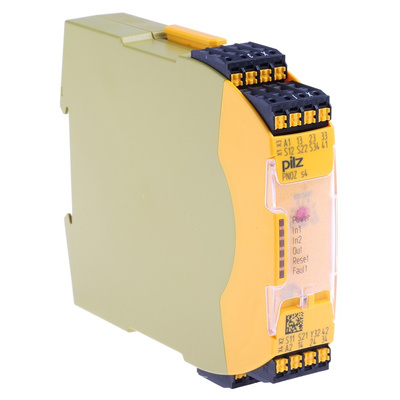 Pilz Dual-Channel Emergency Stop Safety Relay, 24V dc, 3 Safety Contacts