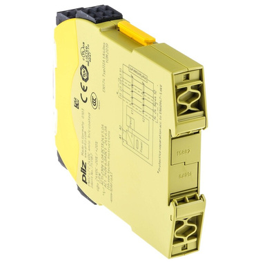 Pilz Dual-Channel Safety Switch Safety Relay, 24V dc, 4 Safety Contacts
