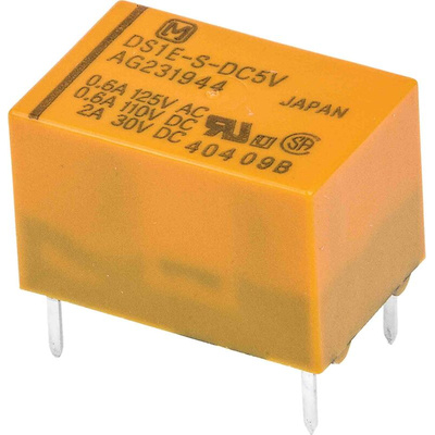 Panasonic PCB Mount Signal Relay, 5V dc Coil, 3A Switching Current, SPST