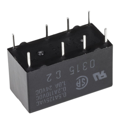 Omron PCB Mount Signal Relay, 5V dc Coil, 1A Switching Current, DPDT