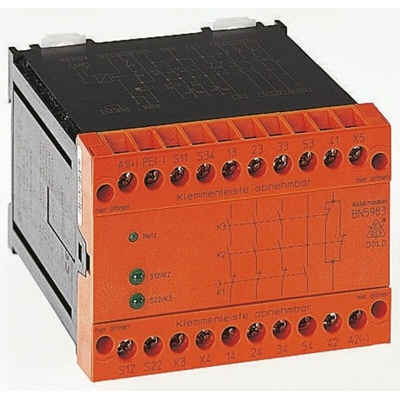 Dold Dual-Channel Emergency Stop Safety Relay, 230V ac, 3 Safety Contacts