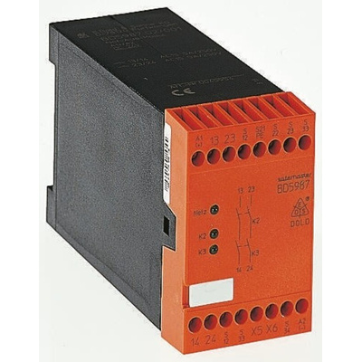 Dold Single/Dual-Channel Emergency Stop Safety Relay, 24V dc, 2 Safety Contacts