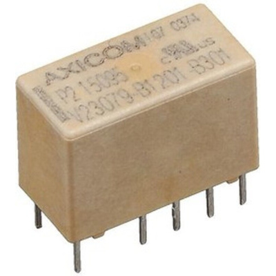 TE Connectivity PCB Mount Latching Signal Relay, 5V dc Coil, 2A Switching Current, DPDT